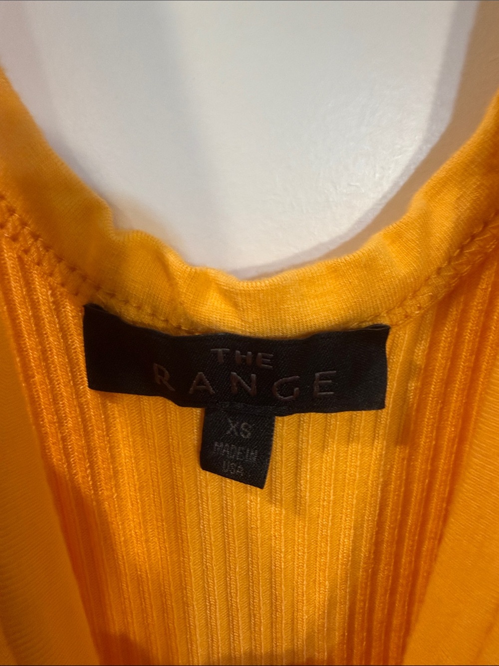 The Range Alloy Rib Cinched Midi Dress Light Orange XS - Picture 8 of 9